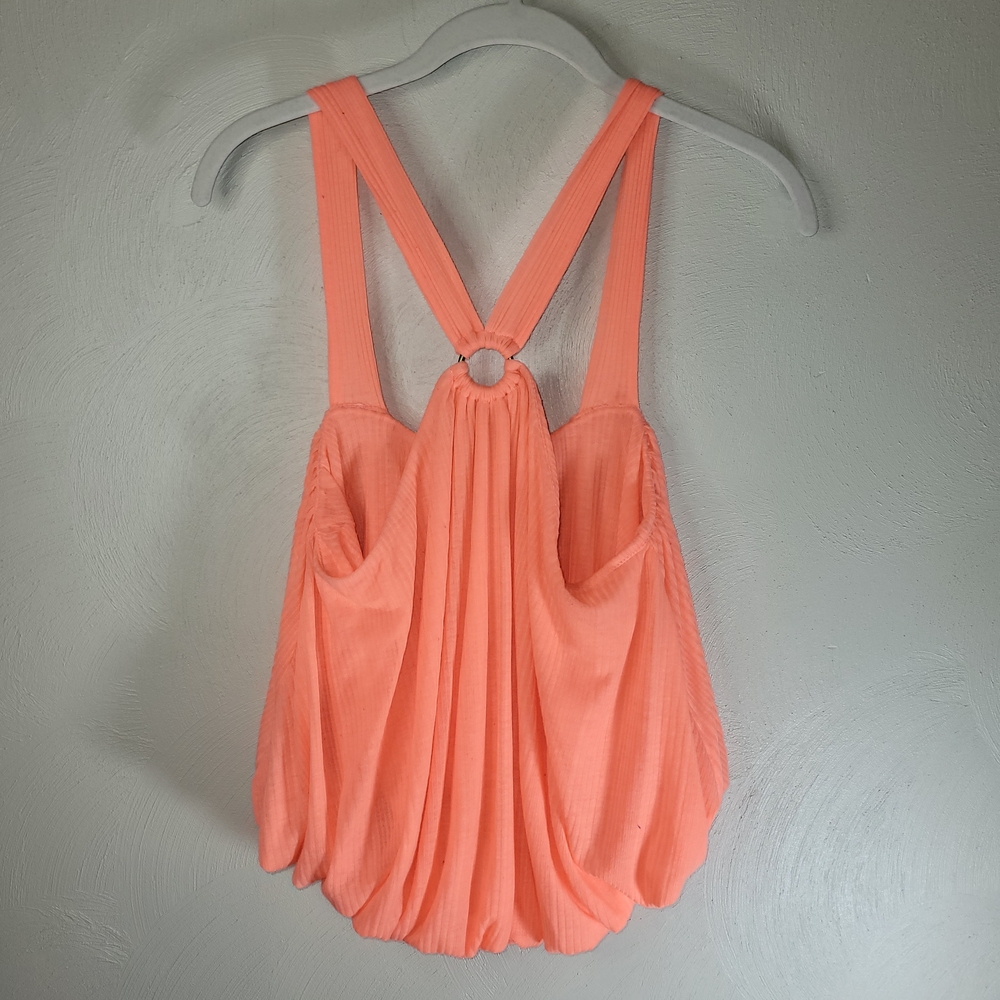 Free People Just A Fling Halter Tank, Size Small - Coral